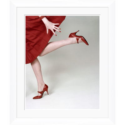 Vogue Magazine, "A Model Wearing Fleming-Joffe Shoes," Richard Rutledge, February, 15, 1958 Framed Print