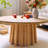 Retro Burlywood Solid Wood Round Coffee Table
