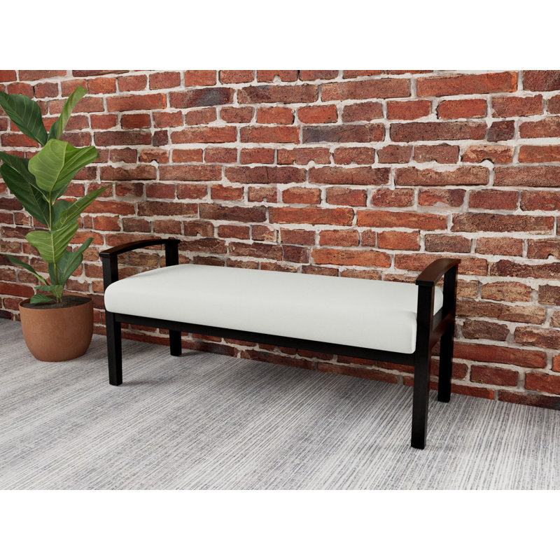 Banc en bois massif Amherst, Noir, Ombre portes ouvertes