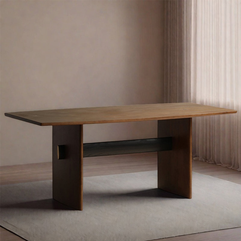 Nordic style solid wood dining table, Walnut, 29.5"H x 78.7"L x 35.4"W