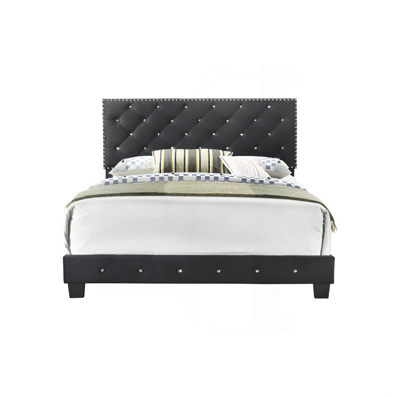 Élégant lit double noir transitionnel pour un sommeil réparateur