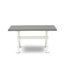 Ensemble de table de salle à manger 7 pièces composé d'une table de salle à manger rectangulaire avec pieds en X et 6 chaises de salle à manger Parsons en toile de lin, lin brossé blanc-1000407292-1000407295