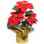 9,5 "artificiel rouge poinsettia avec 3 fleurs en pot (ensemble de 6)