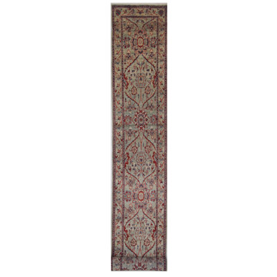 High-Quality Hand-Knotted Light Green Area Rug