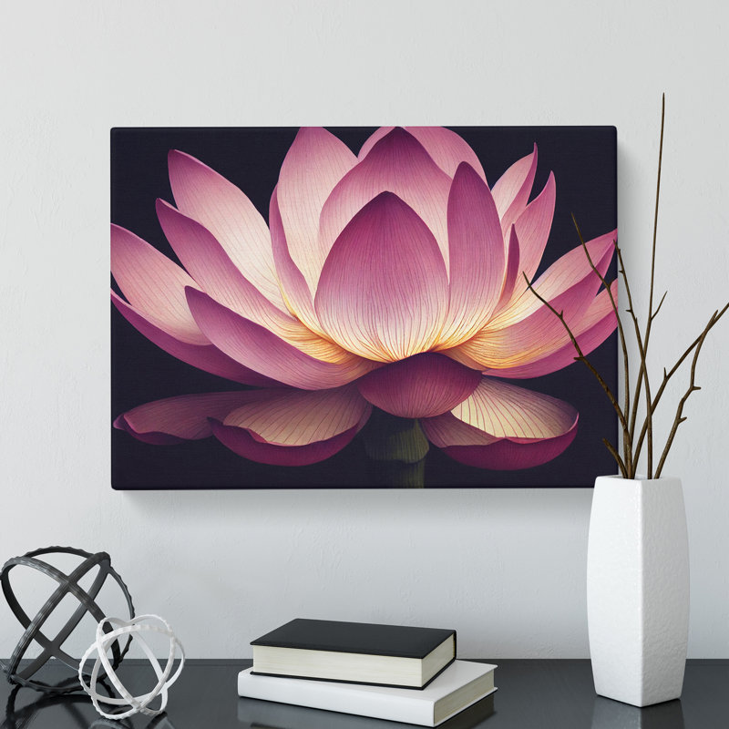 Intriguing Lotus Flower - Wrapped Canvas, 40cm H x 60cm W x 3cm D