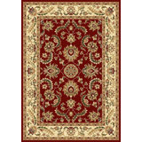 Peotone Oriental Area Rug in Burgundy/White