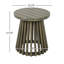 Table d'appoint d'extérieur en bois d'acacia pour le patio, table basse ronde pour la cour arrière, pelouse, balcon, finition grise
