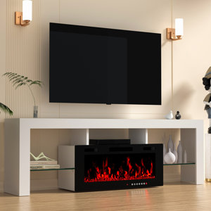 Izela 70''W Fireplace TV Stand Multi-color Electric Fireplace Media Entertainment Center LED Lights (incomplete 1 box only)