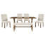 Ensemble de table de salle à manger de ferme 6 pièces TREXM Table rectangulaire en bois 72 po, 4 chaises rembourrées avec banc-1762705359
