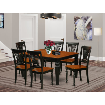 Armentrout 6 - Person Solid Wood Top Four Leg Dining Set