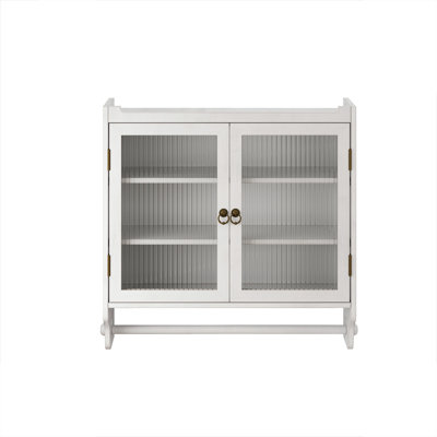 Armoire murale 24,8 po à deux portes avec trois niveaux de rangement et porte-serviettes