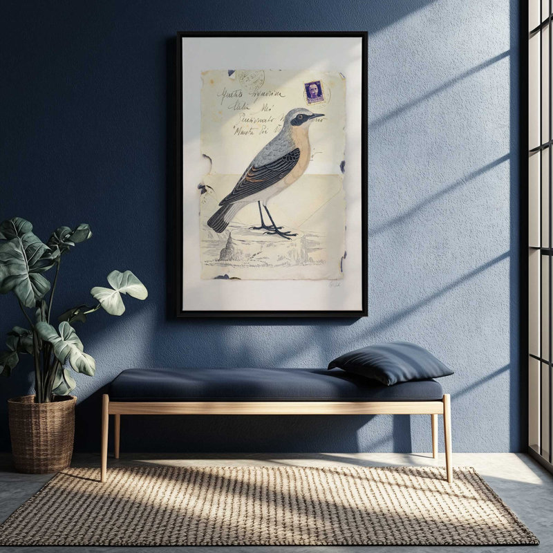 Wheatear by Deborah Revell Art Print, 32" H x 24" W, Black, Floater Frame