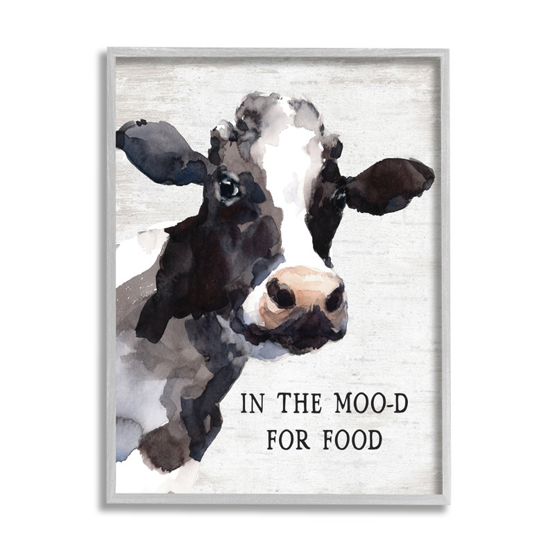 In The Moo-D For Food, H 20 po x l 16 po x P 1,5 po, Estampe numérique Farmhouse