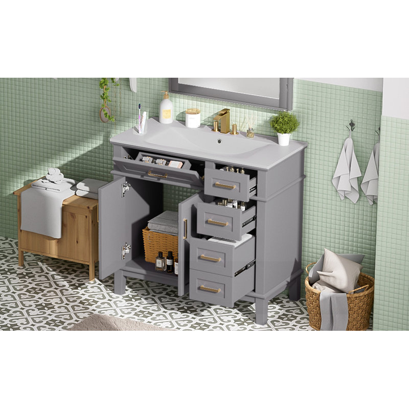  Modern Bathroom Vanity with Ceramic Sink
