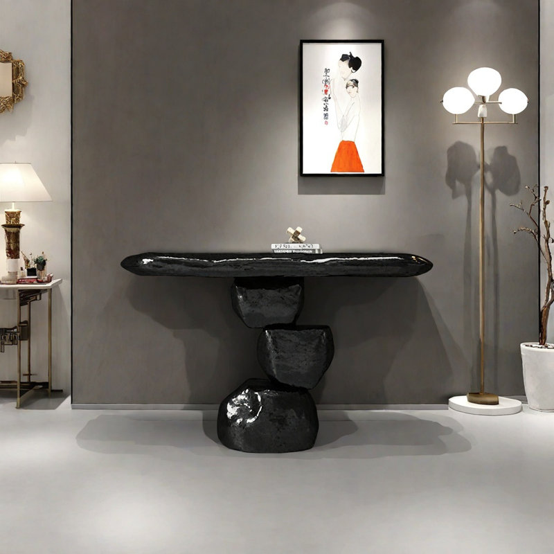 Console Modern Minimalist Art Design, Noir, H 35,43 po x l 47,24 po x P 15,75 po