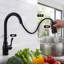 Robinet d'évier de cuisine avec douchette rétractable, robinet de cuisine monocommande à grande arche et robinet pivotant à 360 ° en acier inoxydable à 1 trou 2 fonctions pour utilitaire Farmhouse Camper-122556122