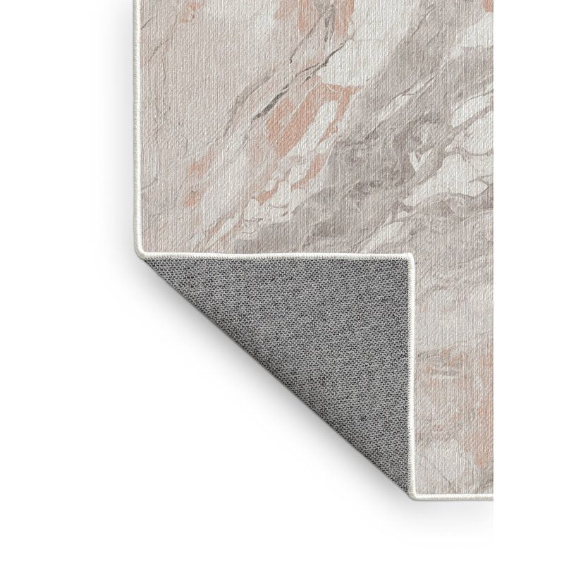 Machine Washable Beige Area Rug, Rectangle 8' x 10'