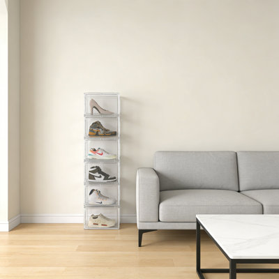 6-Pack Magnetic Closure Stackable Shoe Display Box