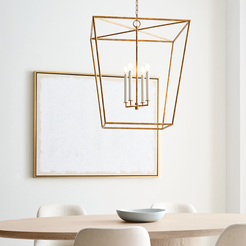 Ellen Degeneres Viota 4 Light Dining Room Entry Hallway Pendant, 96.25" H x 25" W x 25" D, Casted Gild