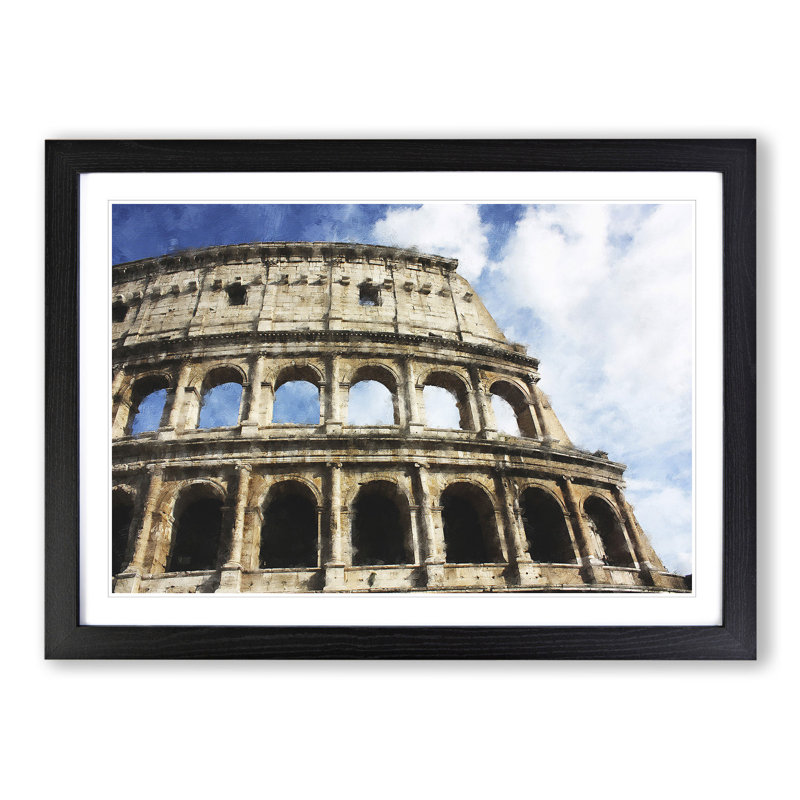 Coliseum in Rome - Picture Frame Graphic Art, Black Framed, 48cm H x 65cm W x 2cm D