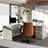 Neily L-Shaped Executive Desk With File Cabinet For Home Office