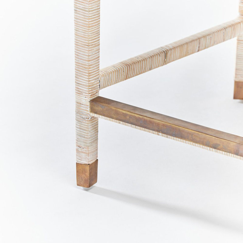 Tabouret de comptoir 26 po Boca, Cadre délavé jade / blanc