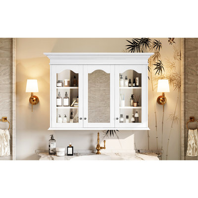 Pharmacie 40 po avec miroir et porte coulissante - Double fonctionnalité pour votre salle de bain