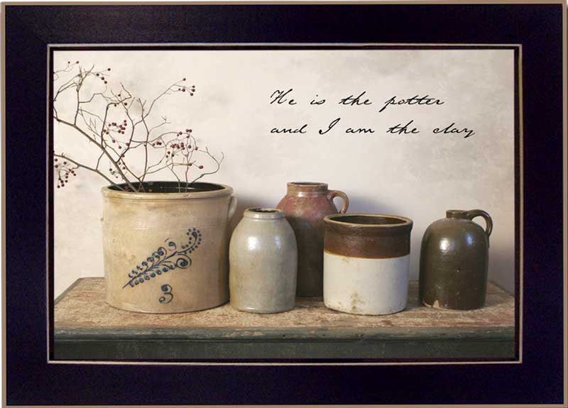 «He is the Potter», art mural encadré pour salon, impression murale par Billy Jacobs, Cadre noir