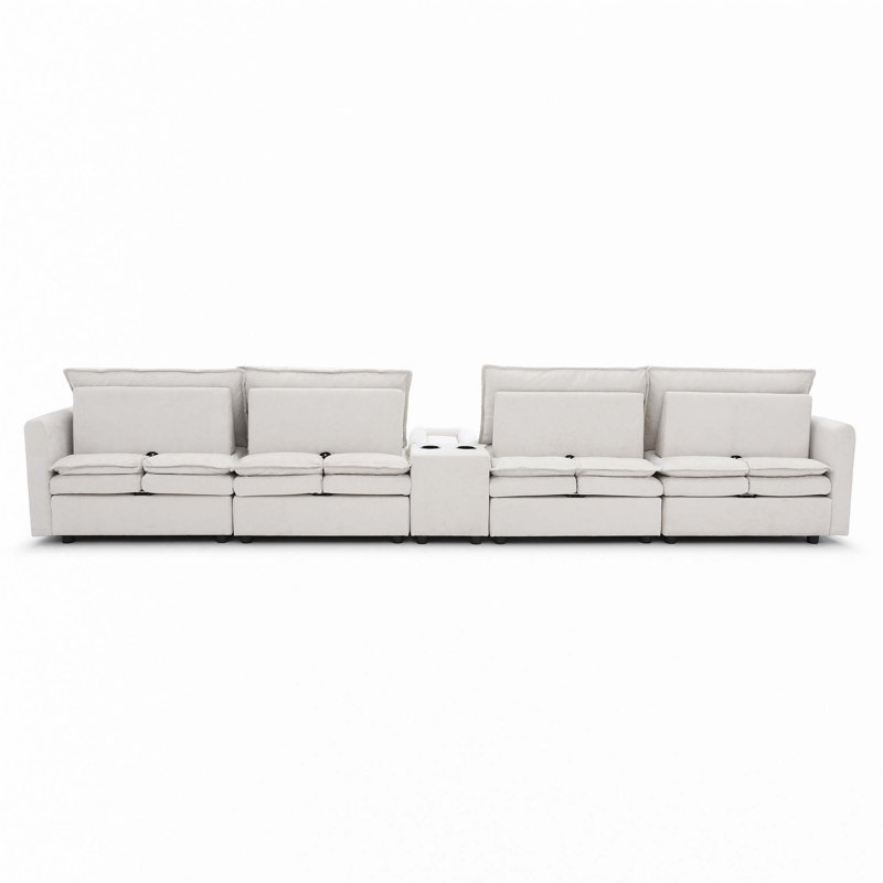 140" U Shaped Couch, Modular Sectional Sofa