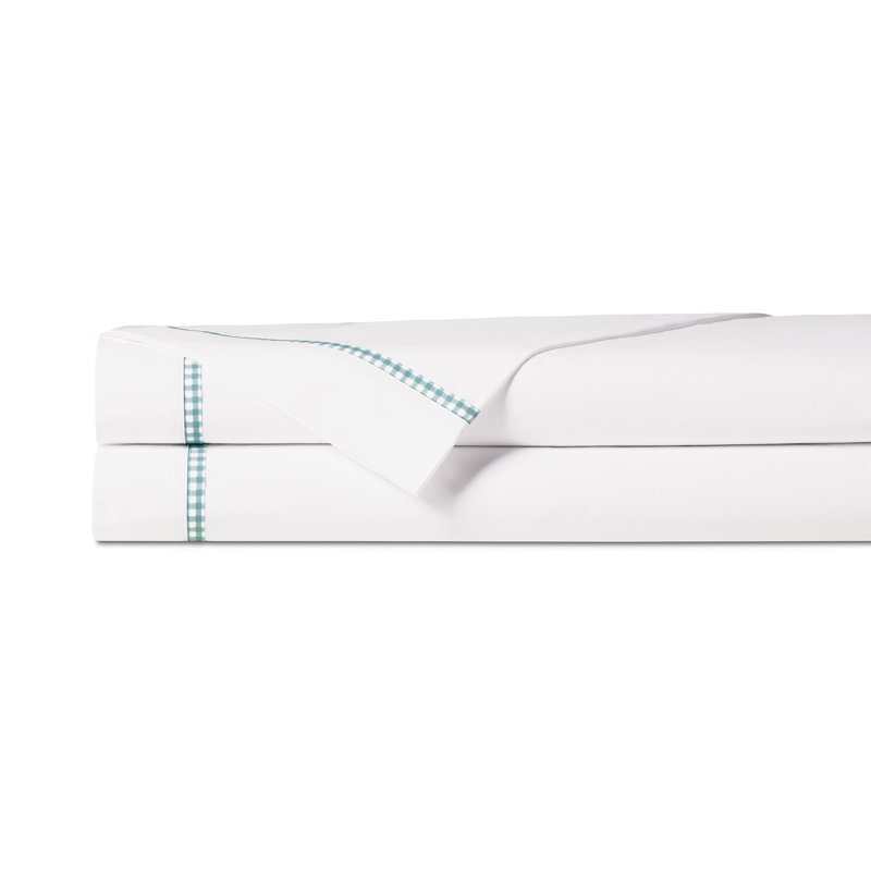 Malaya Egyptian Cotton Percale Flat Sheet, Sea, Queen Flat Sheet