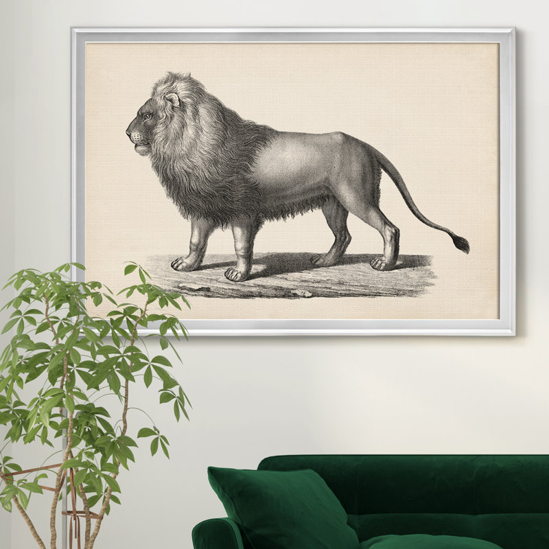 «Brodtmann Lion», reproduction d'art sur toile encadrée, H 26,5 po x l 36,5 po x P 1,5 po, Argent