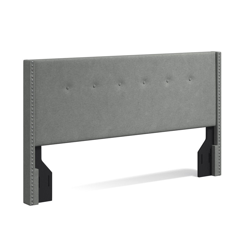 Burchfield Upholstered Wingback Headboard, Full/Queen, Stone