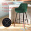 Modern Velvet/Suede Upholstered Bar Stool with Diamond Tufted Back, Counter Height Chair with Black Metal Legs-8452100