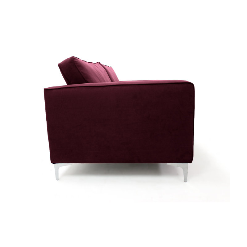 Georgio 3 Seater Velvet Sofa, Aubergine