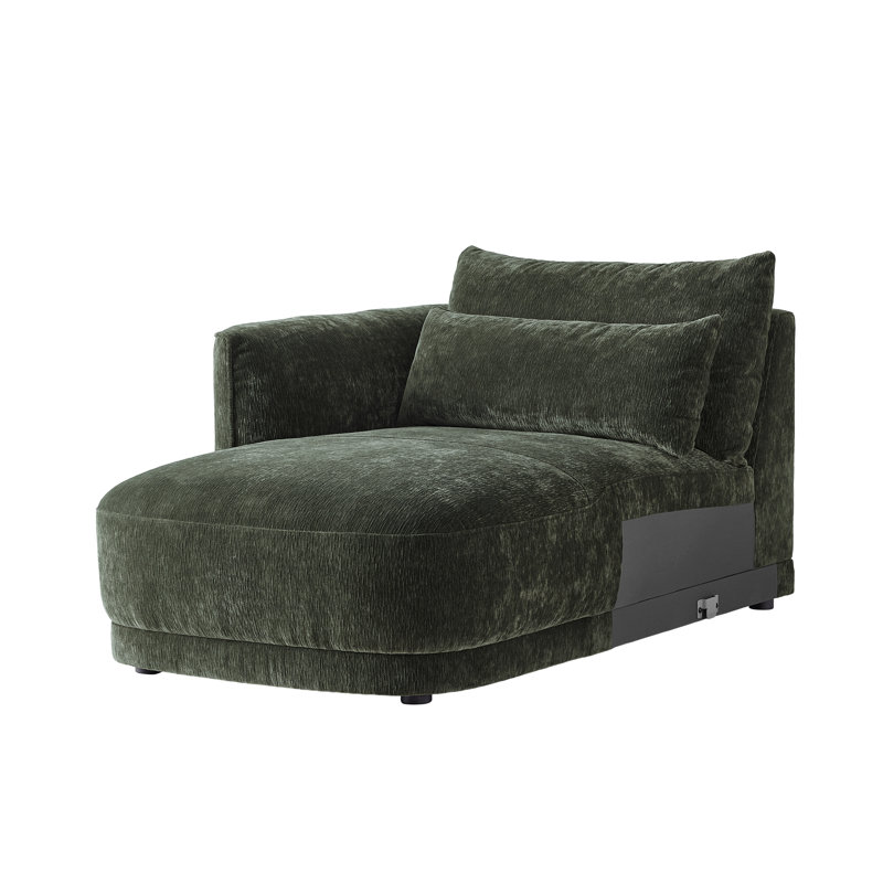 Left Arm Chaise, Forest Green
