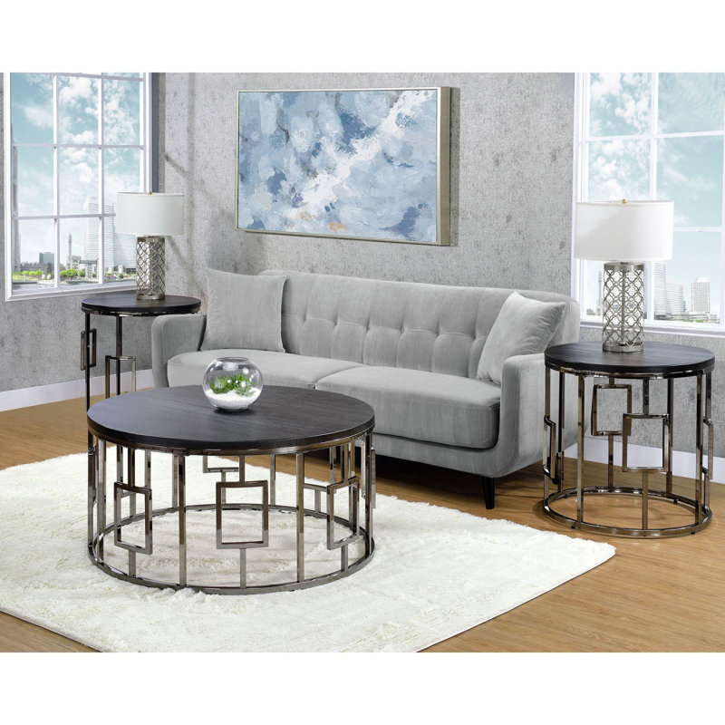 Round Coffee Table - Chrome - 36"