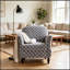 Fauteuil d'appoint rembourré avec pieds en bois-93611480