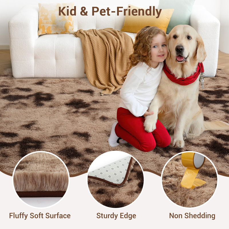 Rectangle Beladora Large Area Rug High-Pile Plush Shag Rug Perfect for Living Rooms, Bedrooms, Dining Rooms