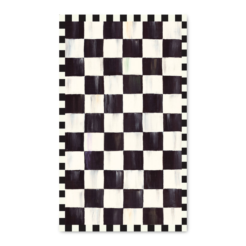Courtly Checkered Washable Rug, Rectangle 5' x 7'6"