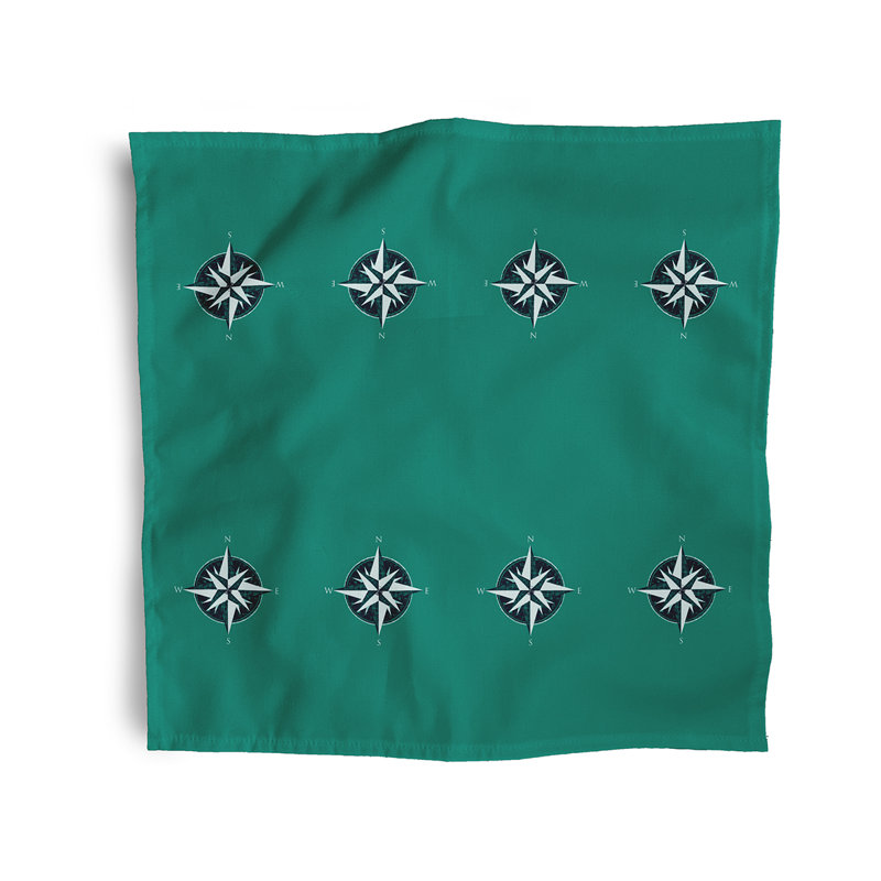 Chadabe Polyester Geometric Square Napkin, Green