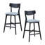 Ensemble de 2 chaises de bar en bois avec tabourets à hauteur de comptoir avec dossier et repose-pieds pour restaurant-77234866