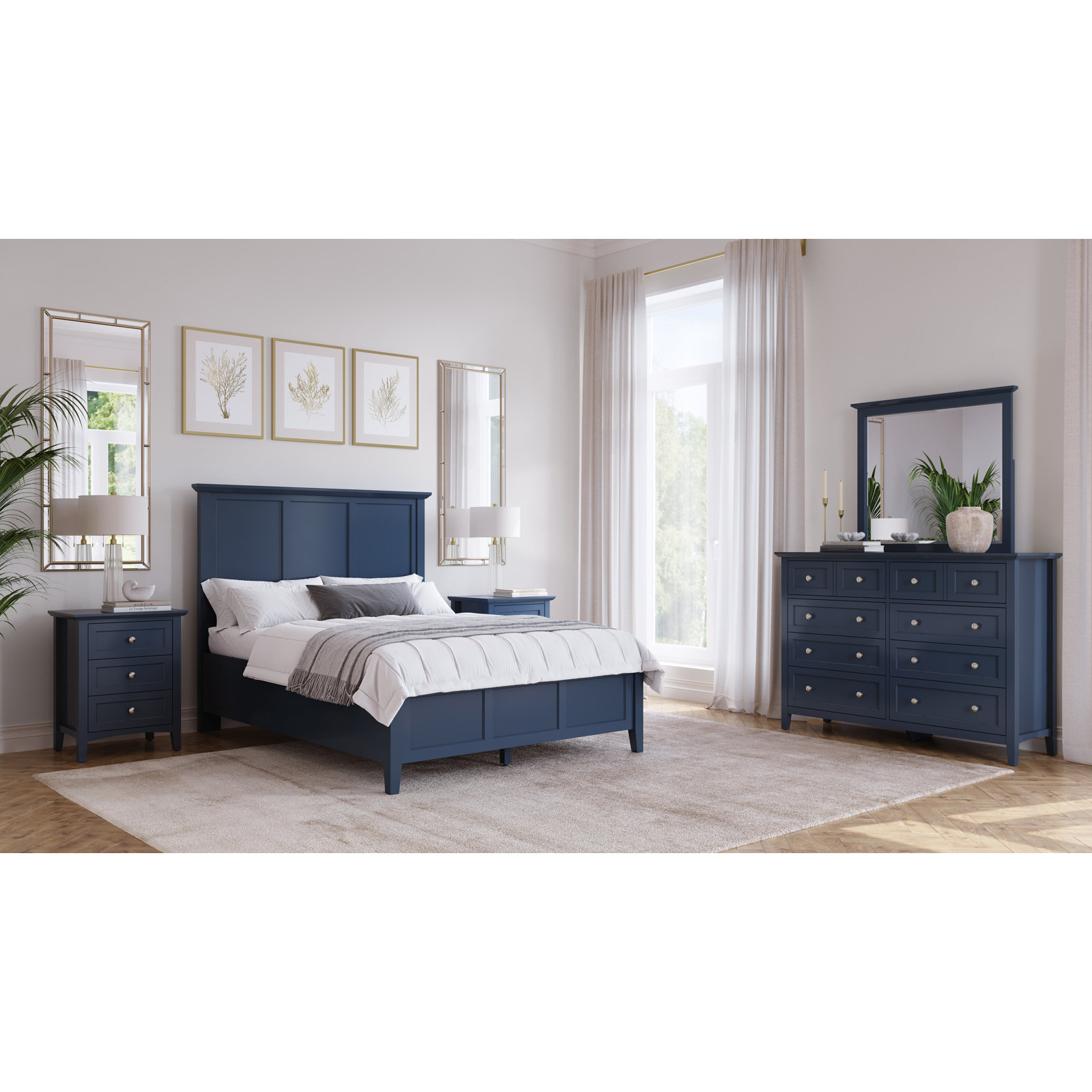 Renee Bed, Queen, Blueberry
