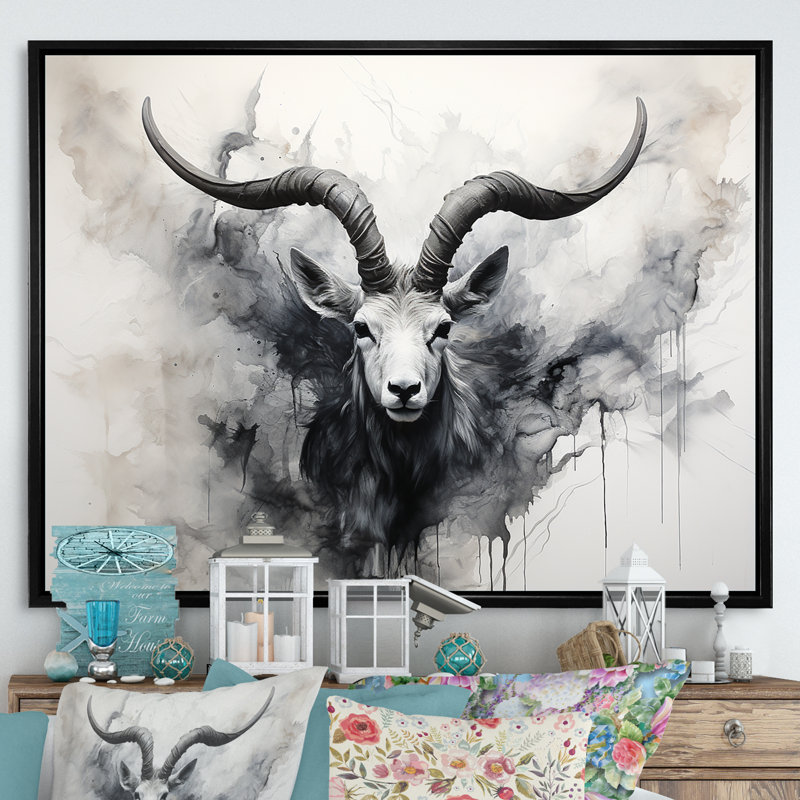 Marcellene, antilope_106406, H 16 po x l 32 po x P 1 po, Toile avec cadre flottant noir
