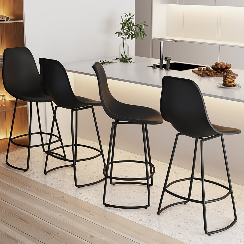 Audreigh Swivel Counter Stool with Metal Frame, Bar Stool (30" Seat Height), Black