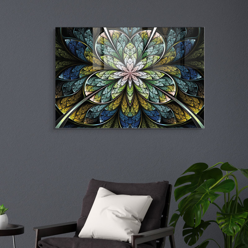 Superbe peinture murale en verre trempé 27,6 po x 39,4 po | 100% verre trempé, épaisseur: 0,16 pouce | Décoration élégante pour le salon ou le bureau, durable et facile à nettoyer, idée de cadeau parfaite