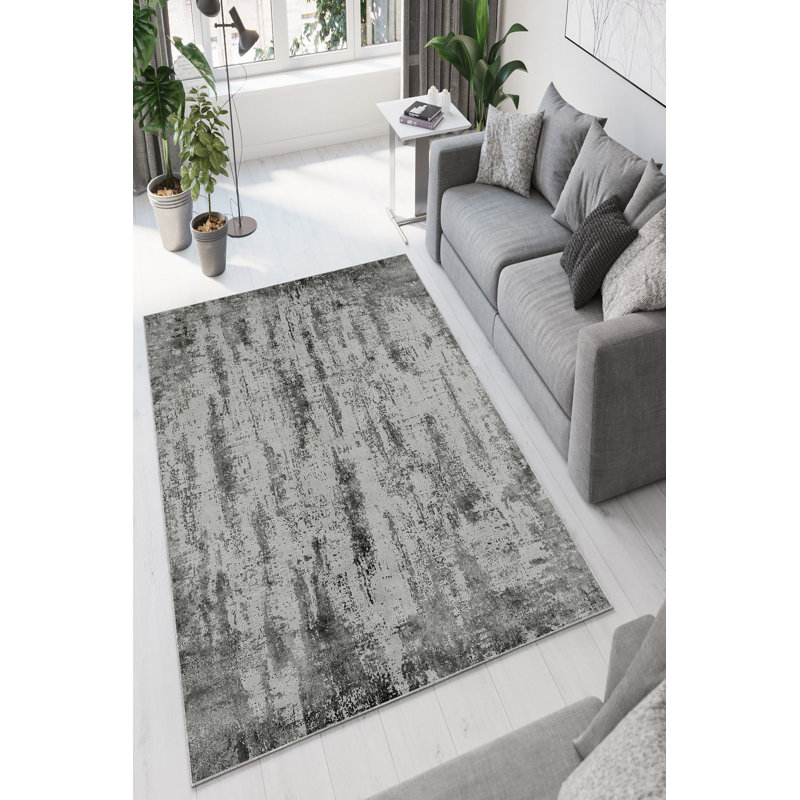 Premium Hall Carpet, 3.3 x 6.6 ft, Grey | 100% Polyester, 650 g/m² | Antibacterial, Non-Slip PVC Dot Underside | Machine Washable, Eco-Friendly, 0.2 in Pile Height | Perfect for Entryway, Living Room & Bedroom