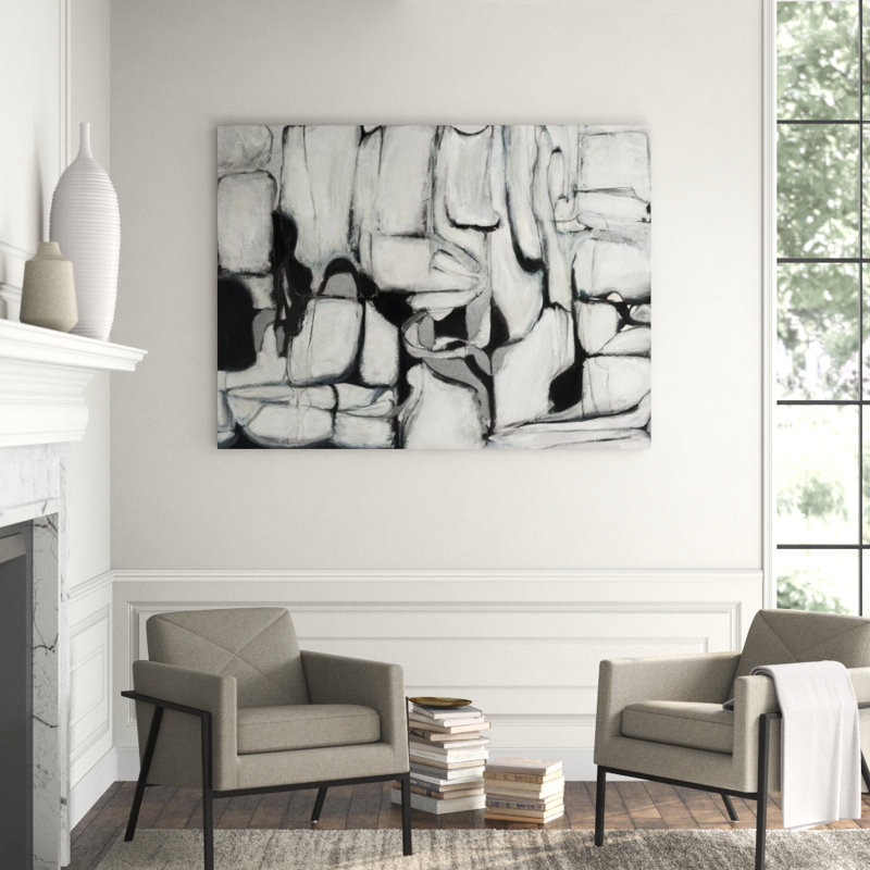 Single File Painting by Fern Cassidy, 24" H x 32" W x 1.5" D, Gild Silver