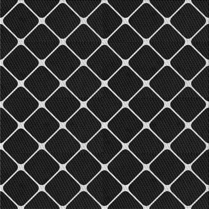 Tapis noir à motifs géométriques, Carré 4 pi