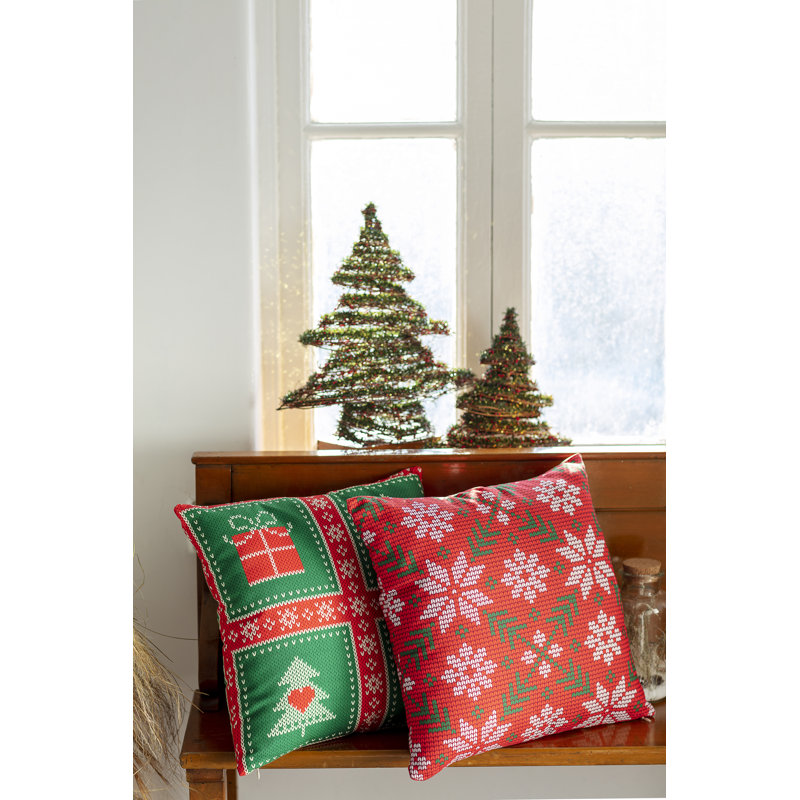 Abstract White Square Cushion