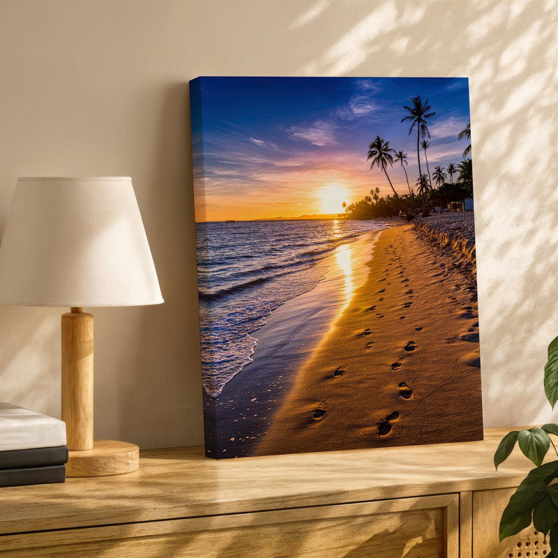 Reproduction d'art sur toile, "Sunset with Sunset", H 12 po x l 9 po